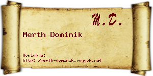 Merth Dominik névjegykártya